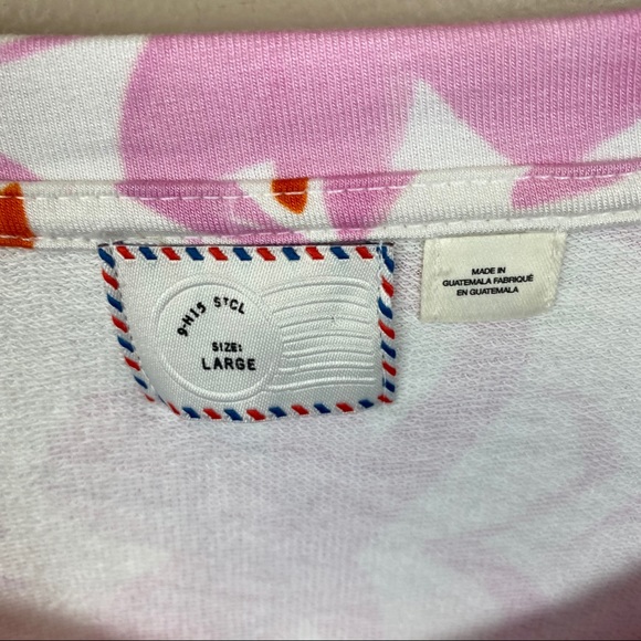 Anthropologie PoshMark pink belted floral top L - Picture 3 of 5